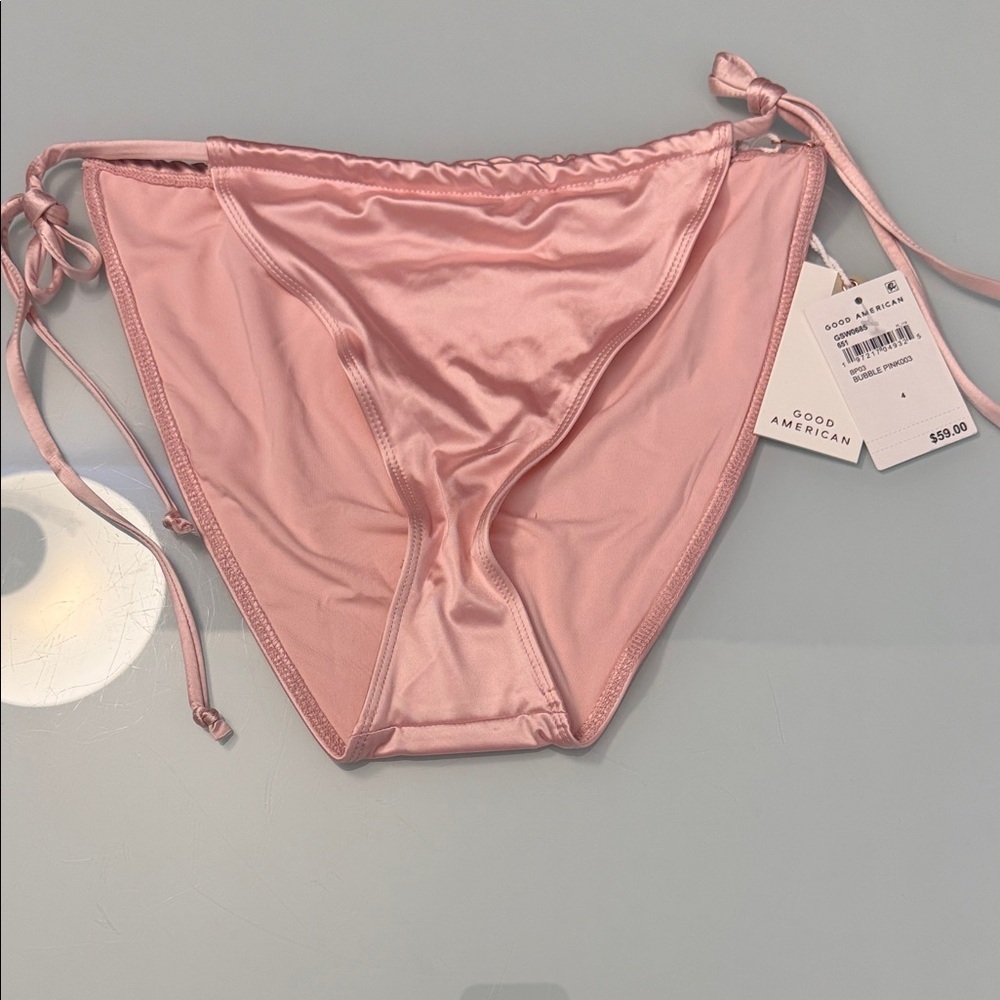 NWT Good American Silky Pink Bikini Bottoms